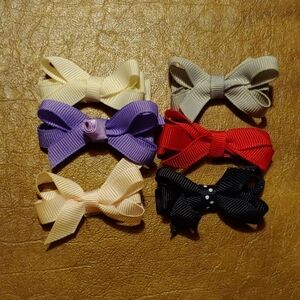 6 handmade hair bows